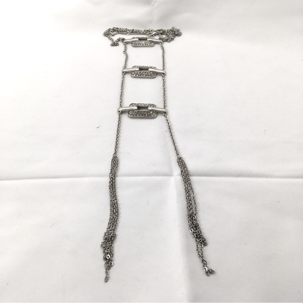 Freedom, Silver And Crystal Ladder Necklace